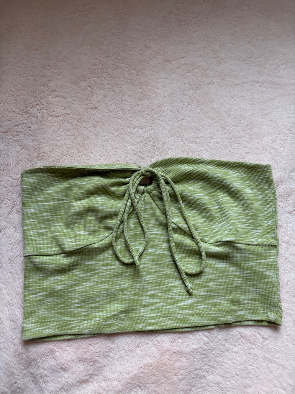 Green Strapless Tie-Front Tube Camisole